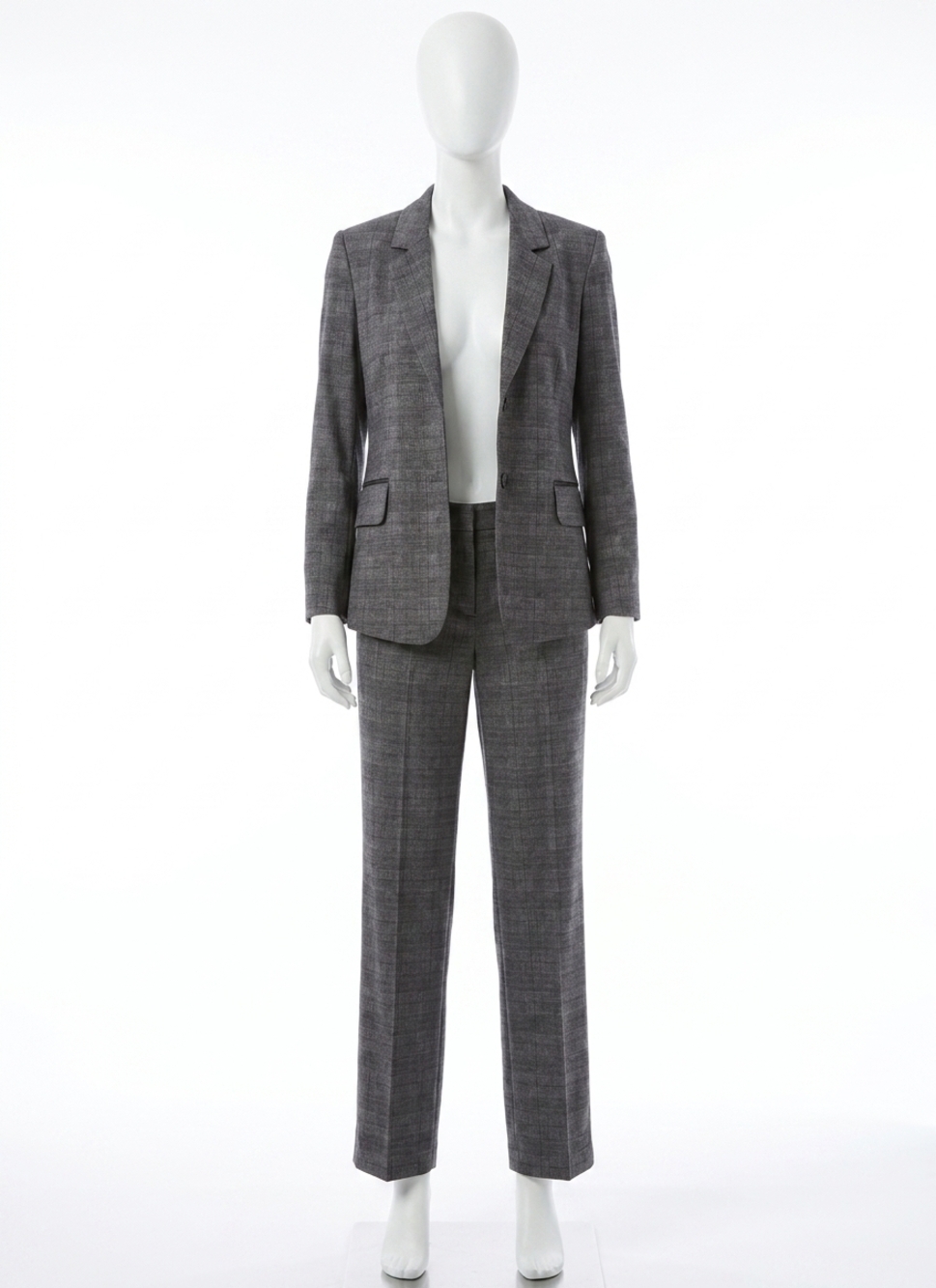 NEW LYSSE everest ponte blazer in charcoal glen plaid
